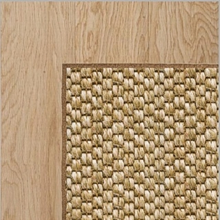 Heavy Rustic Latte Sisal with Walnut  Wool Overlock Border 4.0(L) x 3.5(W)